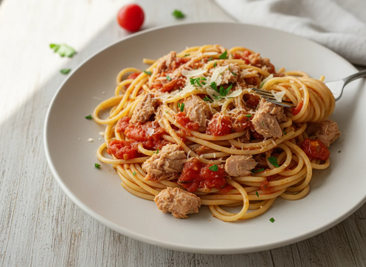 Tuna and spaghetti photo