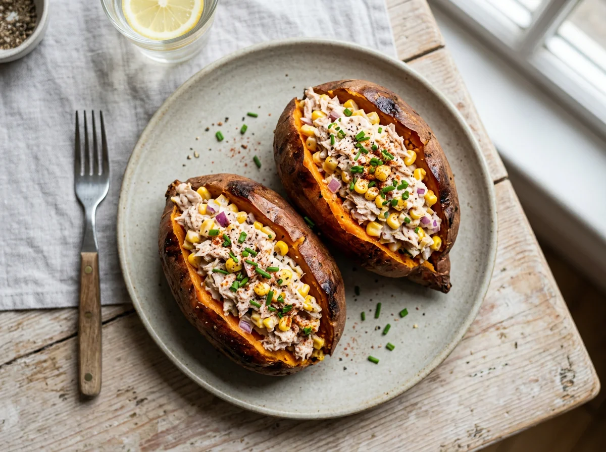 Tuna and Sweetcorn Jacket Sweet Potatoes photo