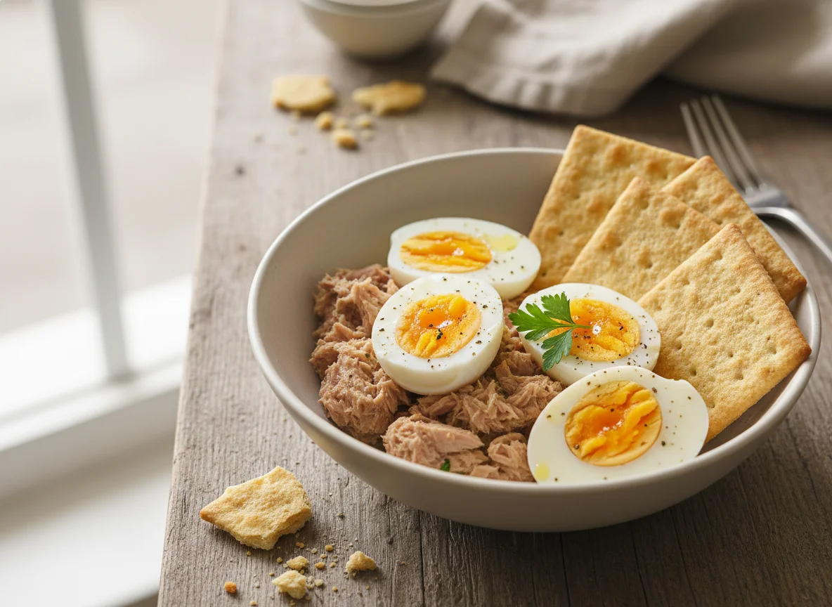 Tuna, Egg, and Cracker Bowl photo