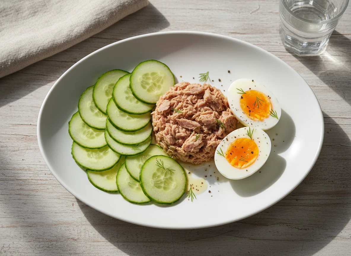 Tuna, Egg and Cucumber Plate photo