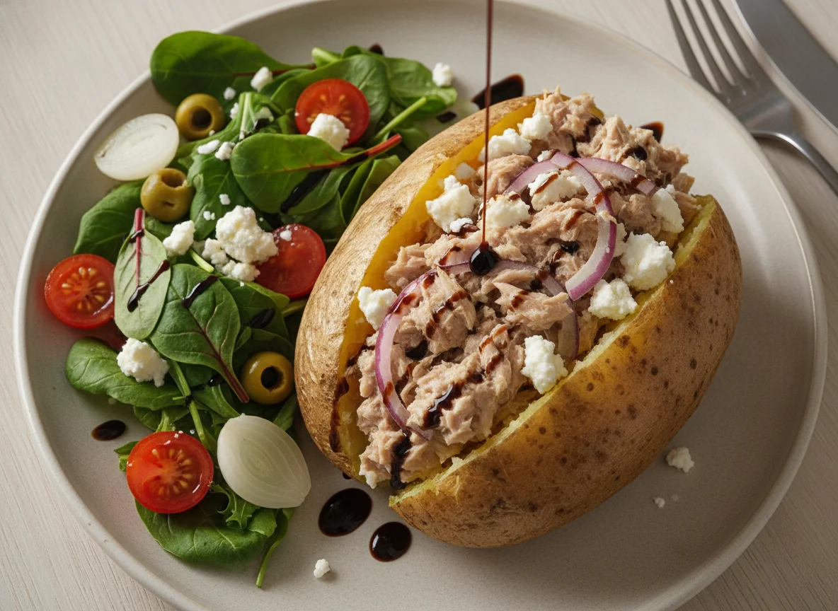 Tuna Jacket Potato with Side Salad photo
