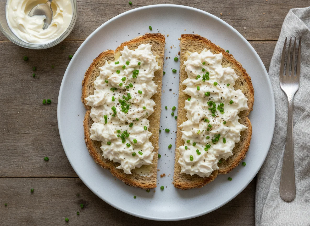 Tuna mayonnaise on wholemeal toast photo
