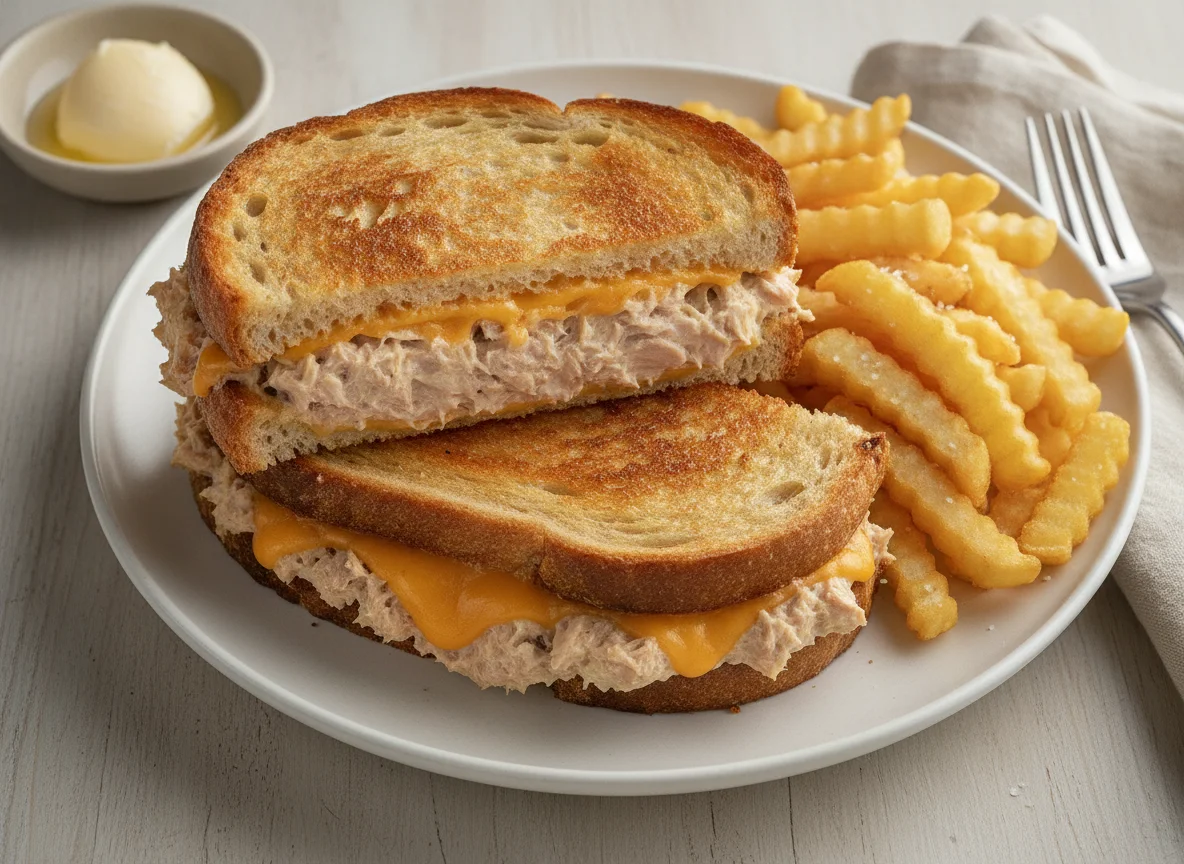 Tuna Melt with French Fries photo