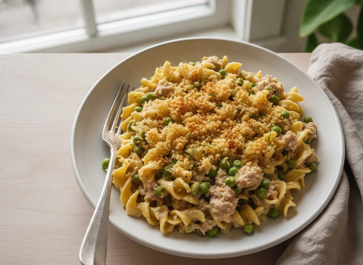 Tuna Noodle Casserole with Peas photo