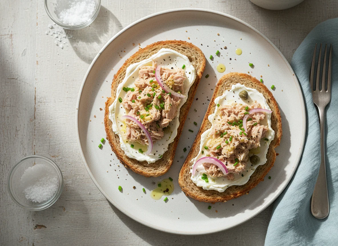 Tuna or Salmon Toast with Cream Cheese photo