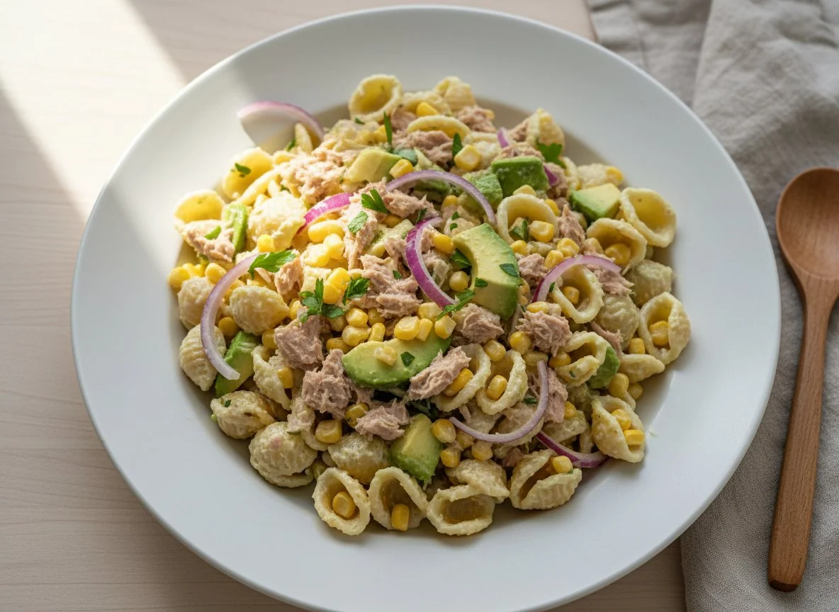 Tuna Pasta Salad with Avocado and Corn photo