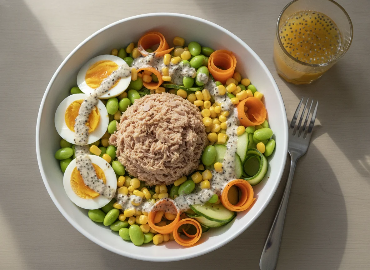 Tuna Salad Bowl with Edamame and Egg photo