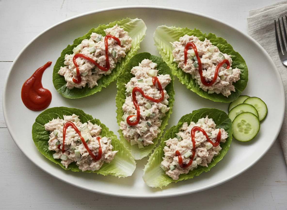 Tuna Salad Lettuce Wraps with Sriracha photo