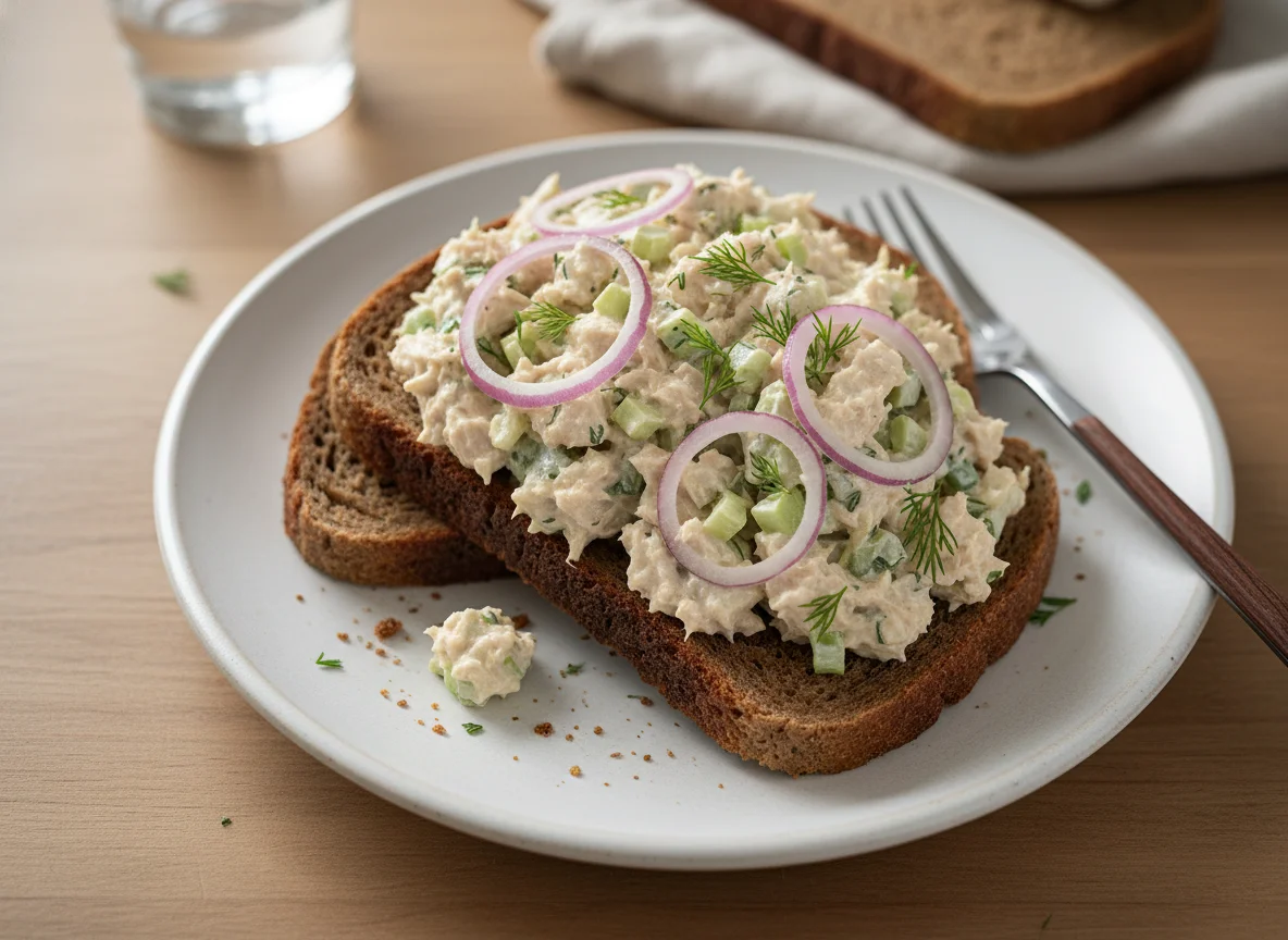 Tuna Salad on Dark Bread photo