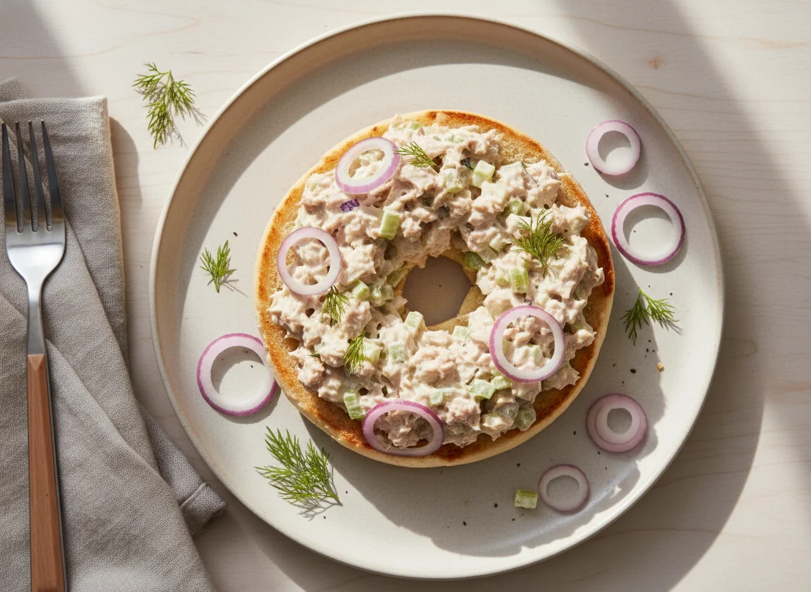 Tuna Salad on Skinny Bagel photo