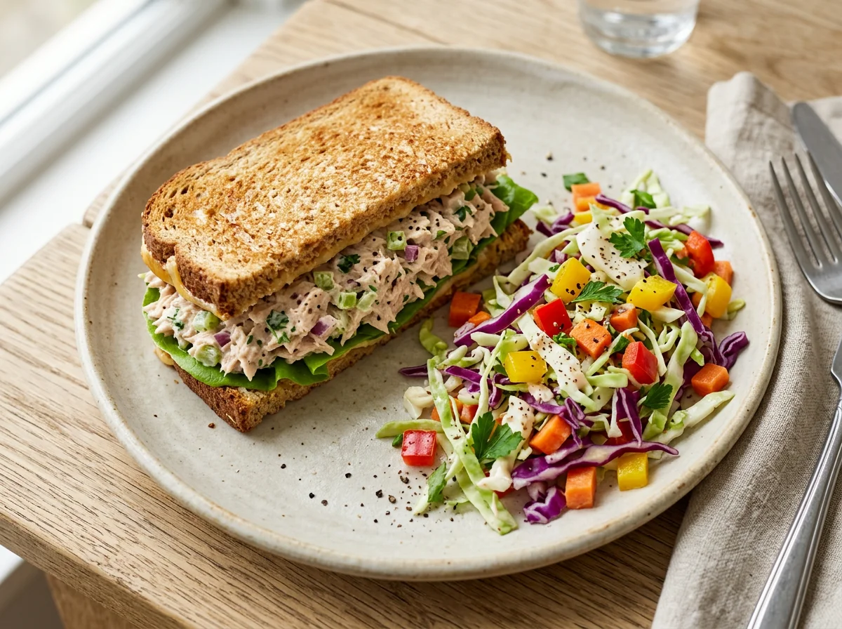 Tuna Salad Sandwich with Side Salad photo