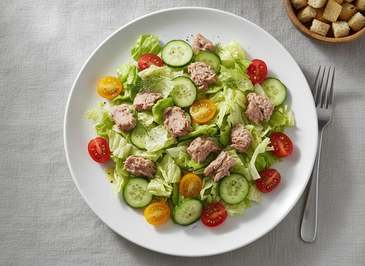 Tuna Salad with Cherry Tomatoes and Cucumber photo