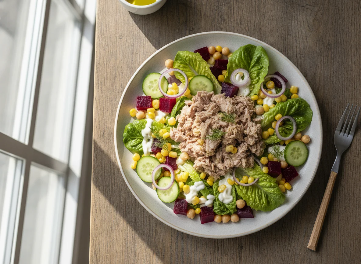 Tuna Salad with Corn and Beetroot photo