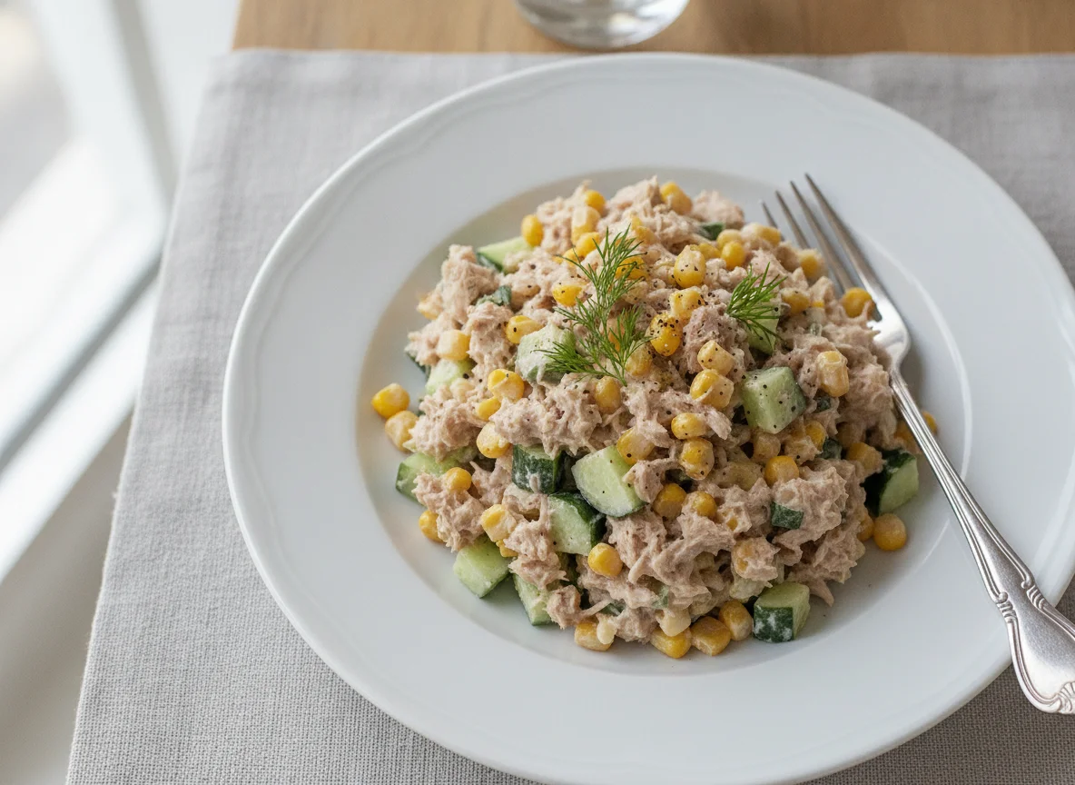 Tuna Salad with Corn and Cucumber photo