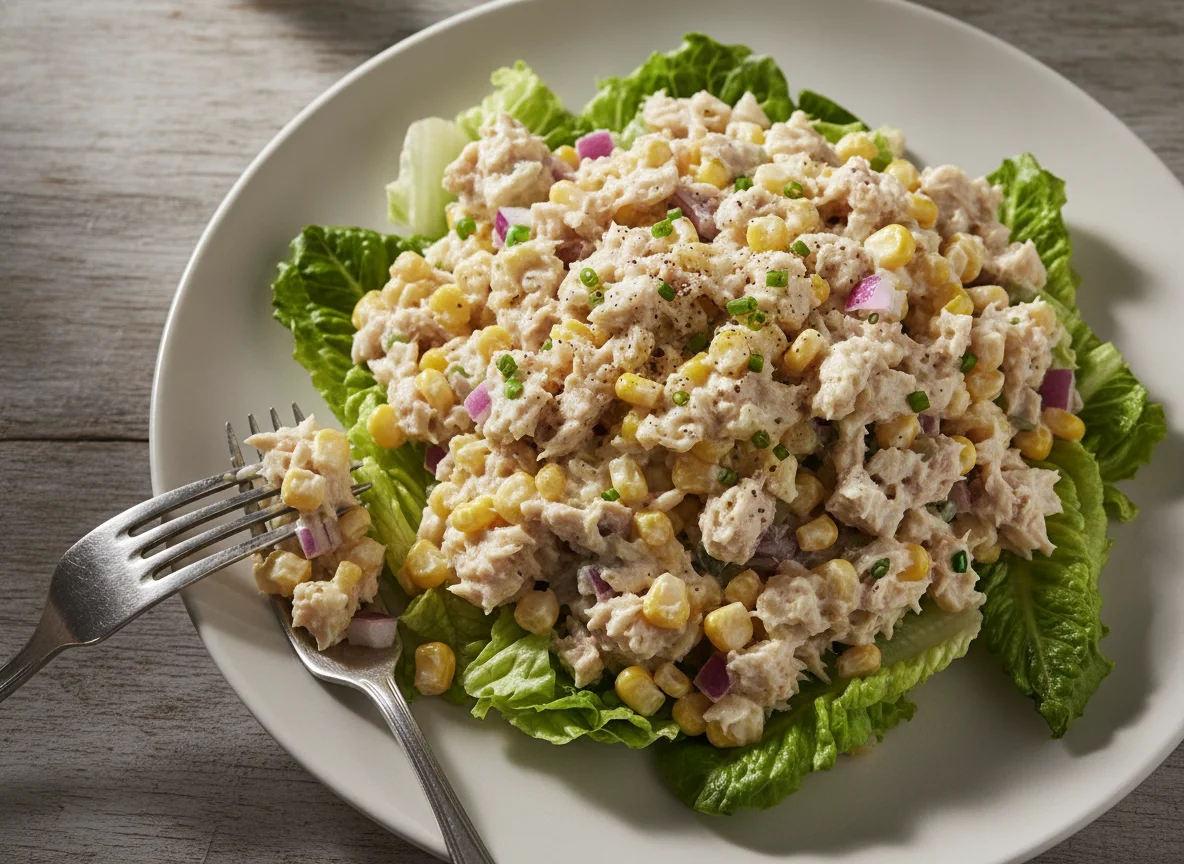 Tuna Salad with Corn and Lettuce photo