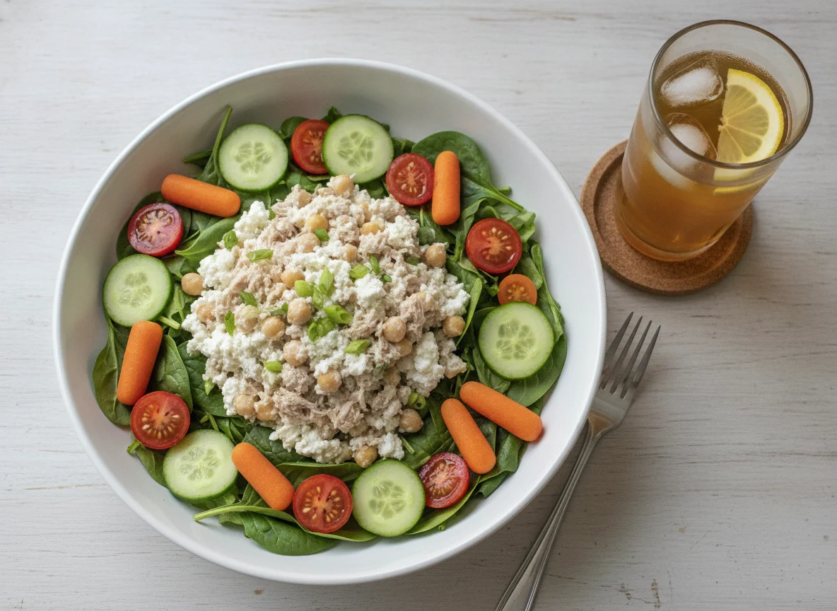 Tuna Salad with Cottage Cheese and Chickpeas photo