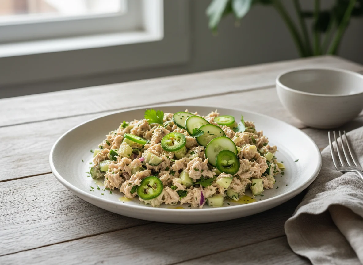 Tuna Salad with Cucumber and Jalapeños photo