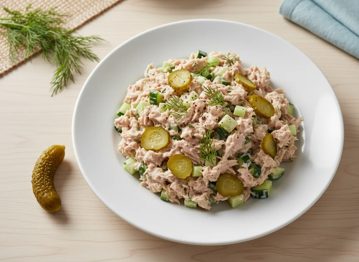 Tuna Salad with Cucumber and Pickles photo