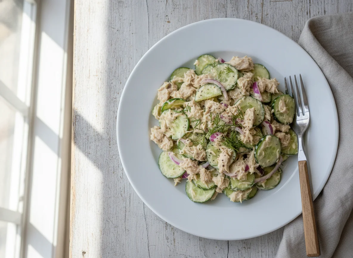 Tuna Salad with Cucumber and Red Onion photo