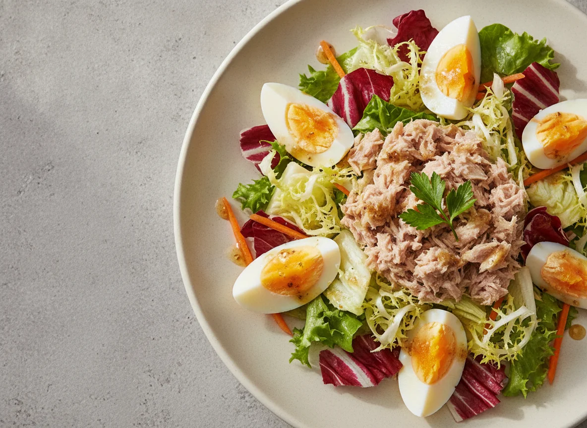Tuna Salad with Egg and Mixed Greens photo