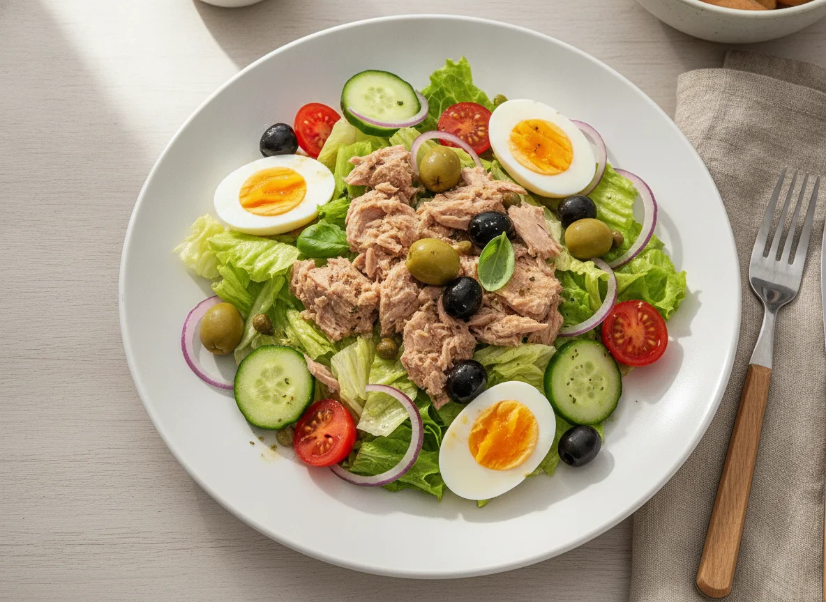 Tuna Salad with Egg and Olives photo