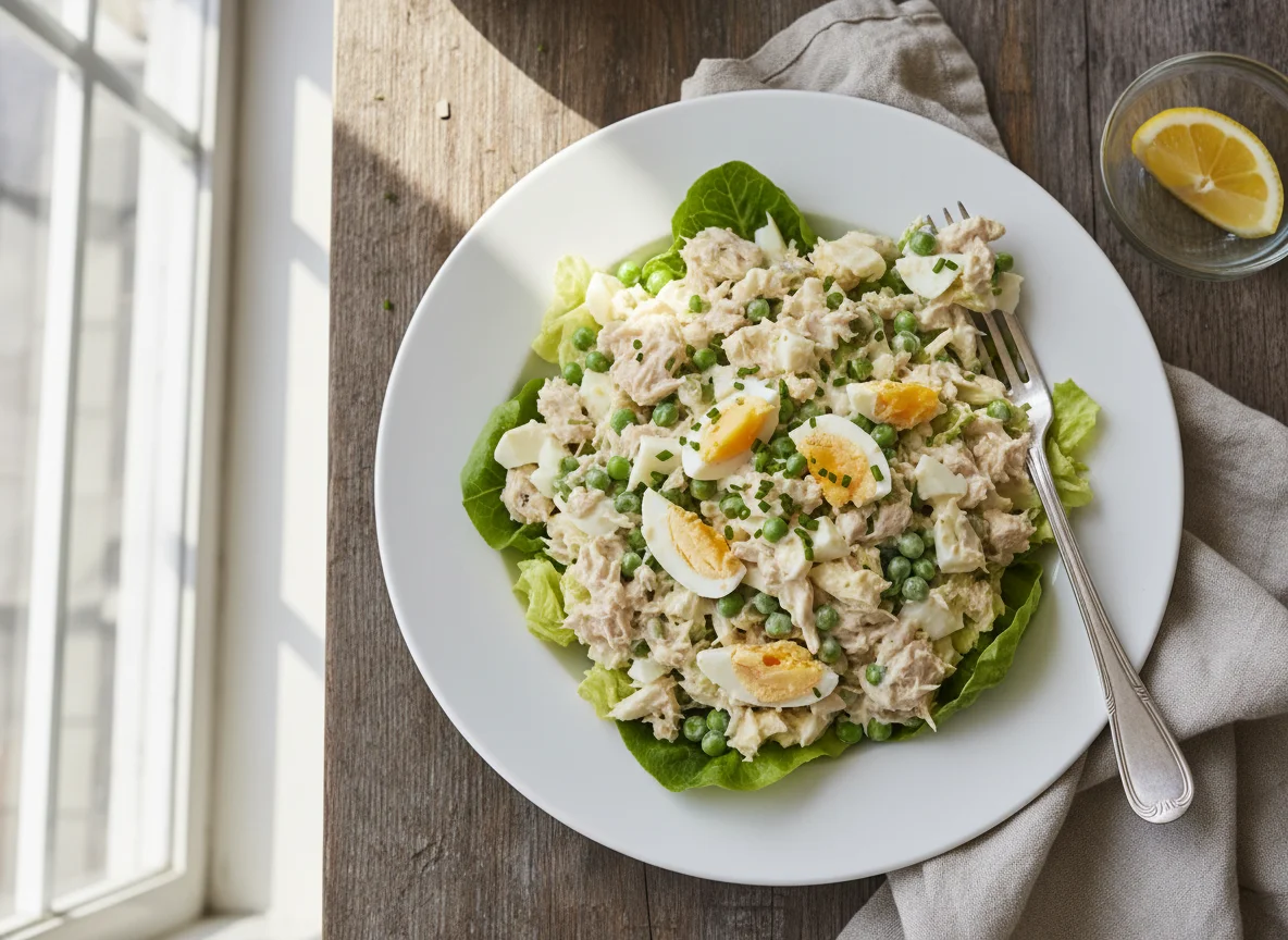 Tuna Salad with Egg and Peas photo