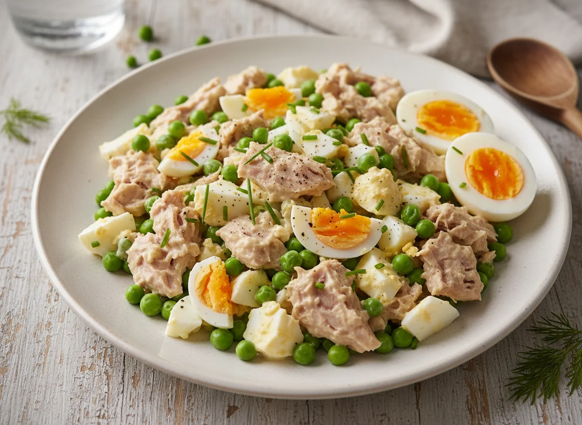 Tuna Salad with Eggs and Peas photo