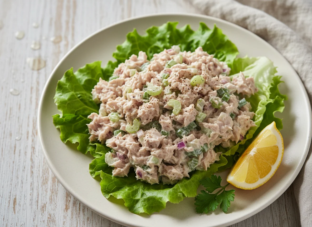 Tuna Salad with Lettuce and Lemon photo