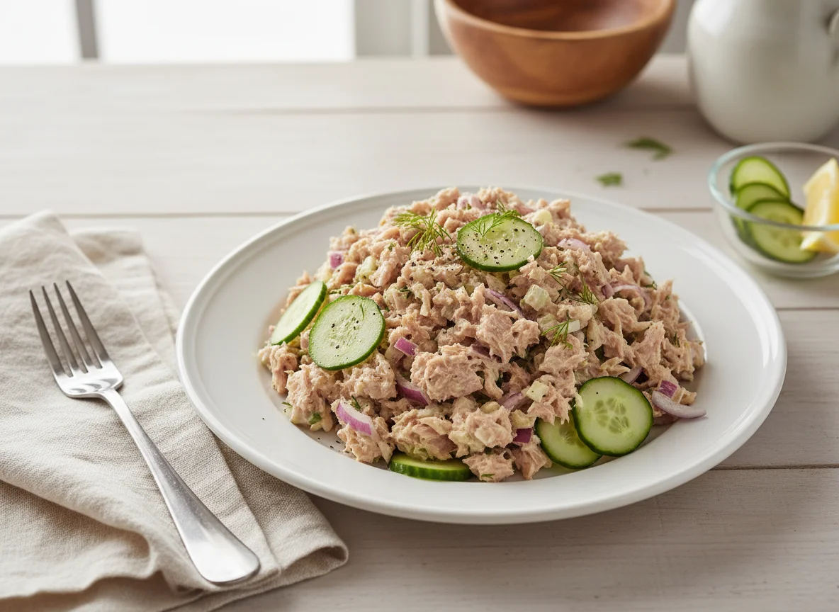 Tuna Salad with Onion and Cucumber photo