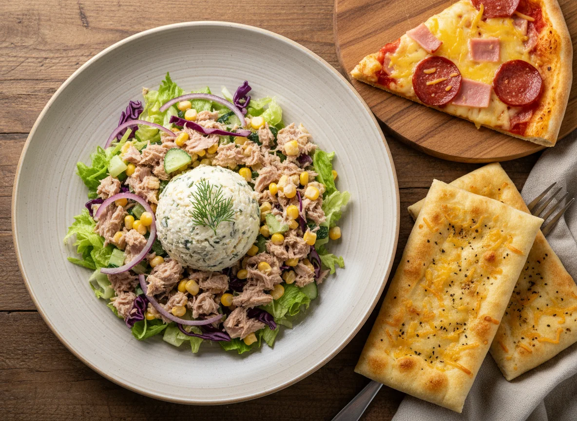 Tuna Salad with Pizza and Flatbreads photo