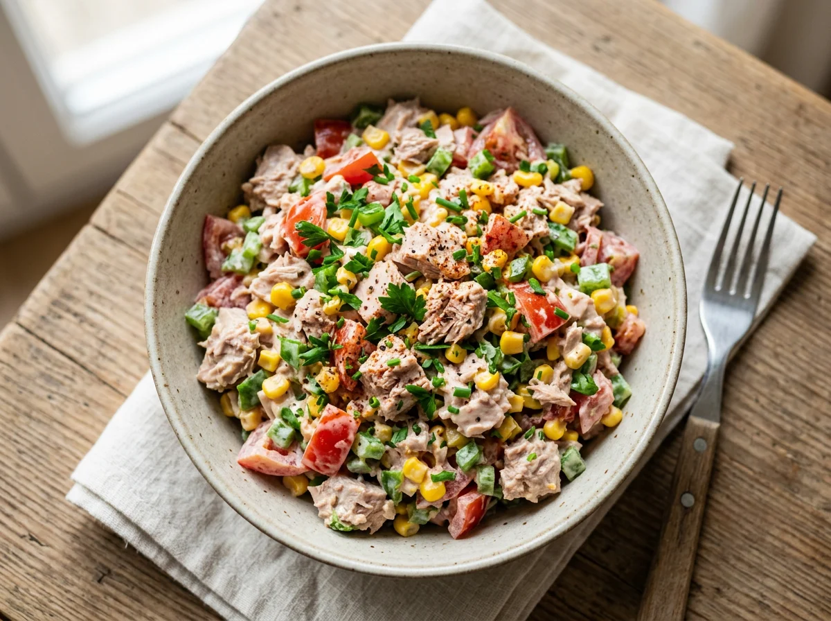 Tuna Salad with Vegetables and Creamy Dressing photo
