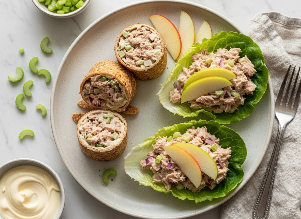 Tuna Salad Wrap/Lettuce Cups with Apple photo