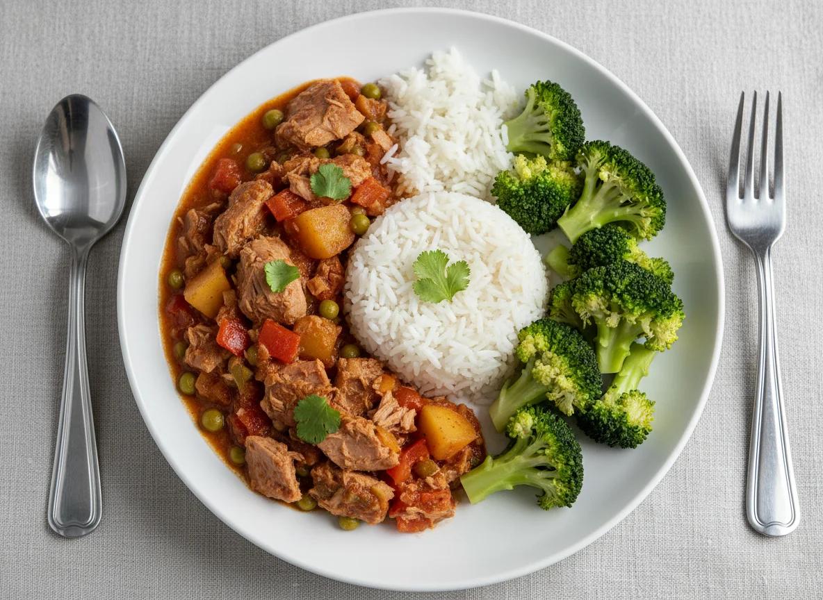 Tuna Stew with Rice and Broccoli photo