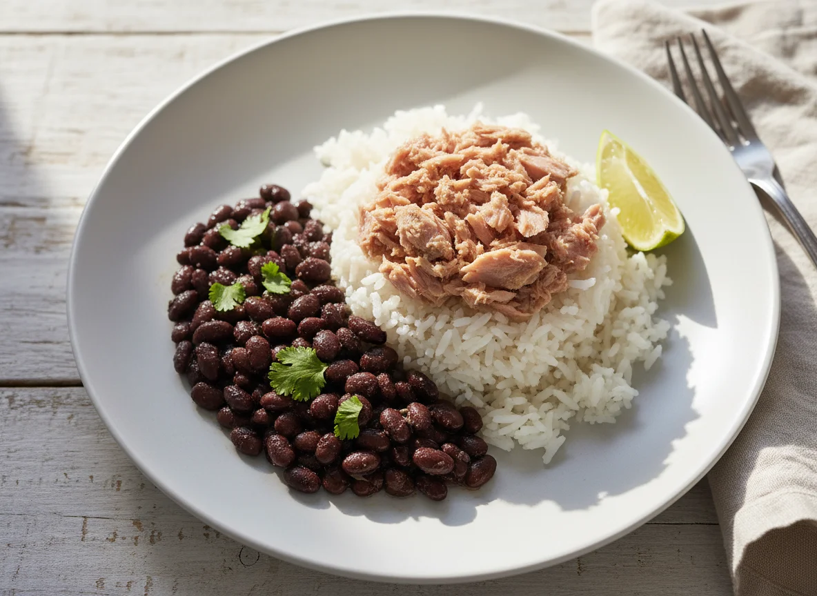 Tuna with Rice and Black Beans photo