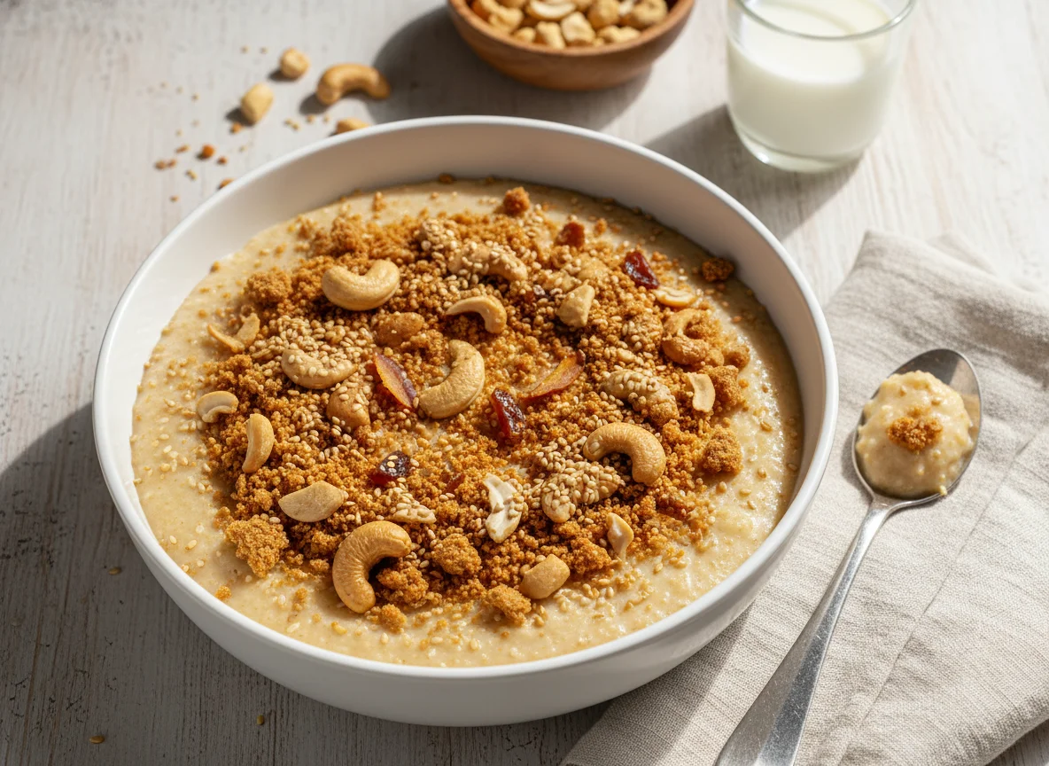 Tunisian Assida with Crushed Biscuits and Nuts photo
