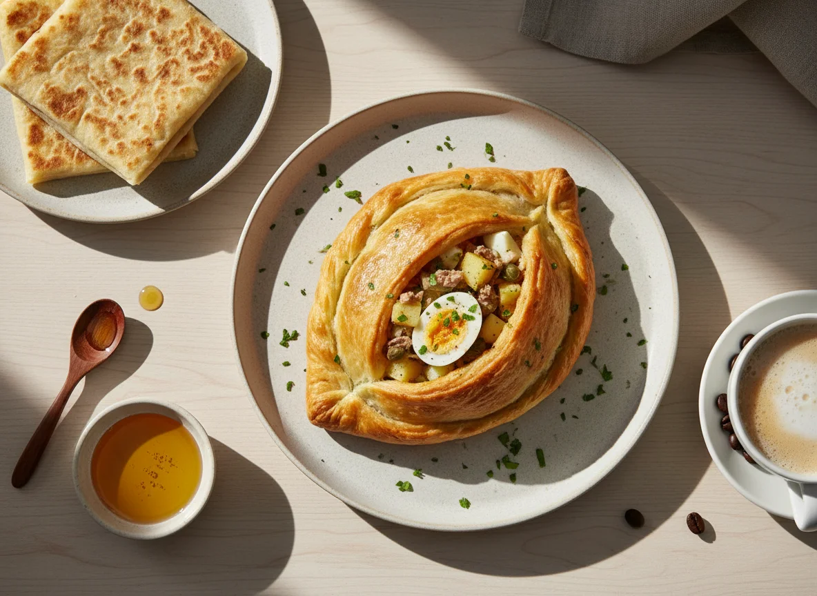 Tunisian Breakfast/Snack with Coffee photo