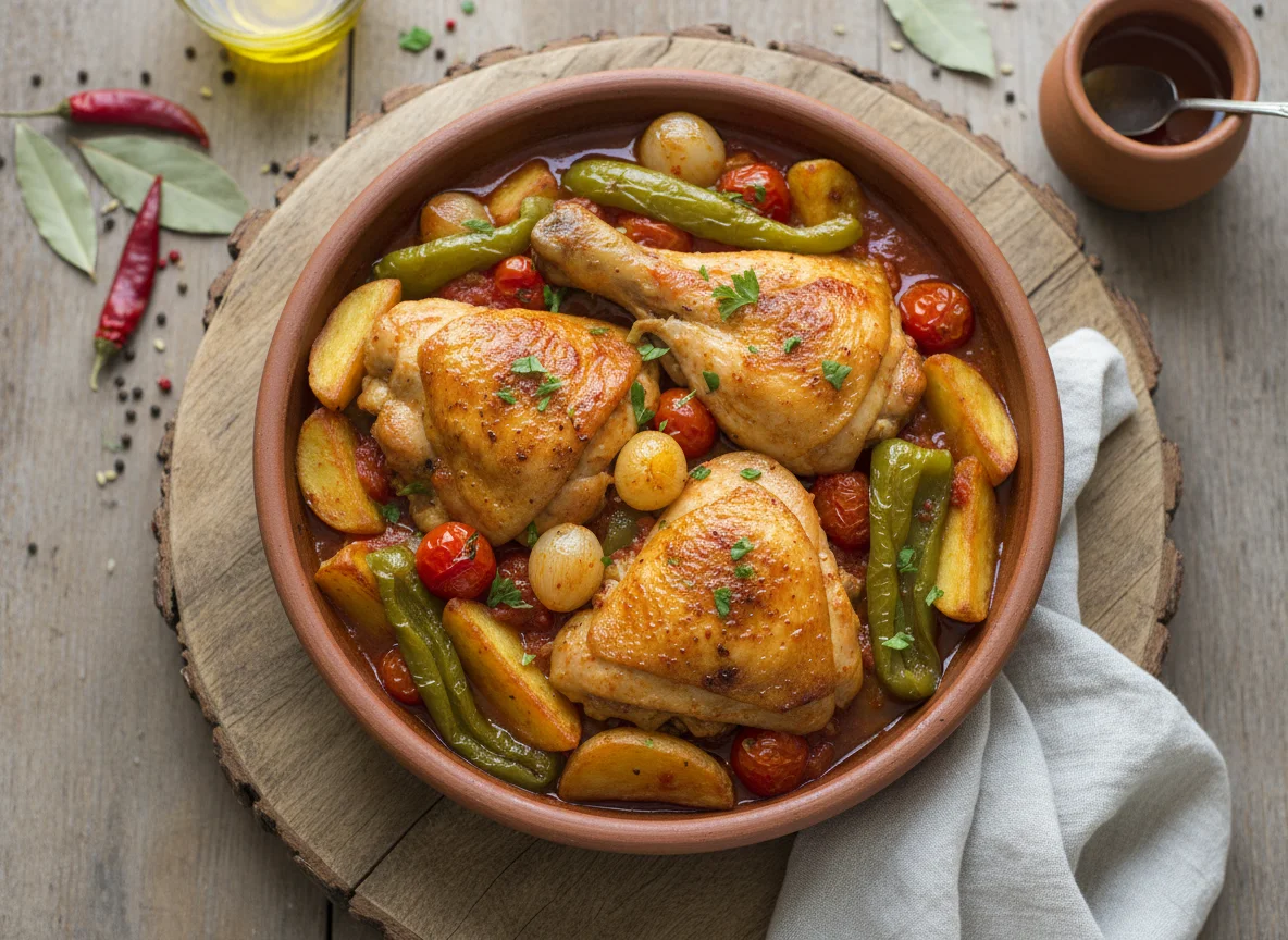 Tunisian Chicken Stew with Potatoes and Peppers photo