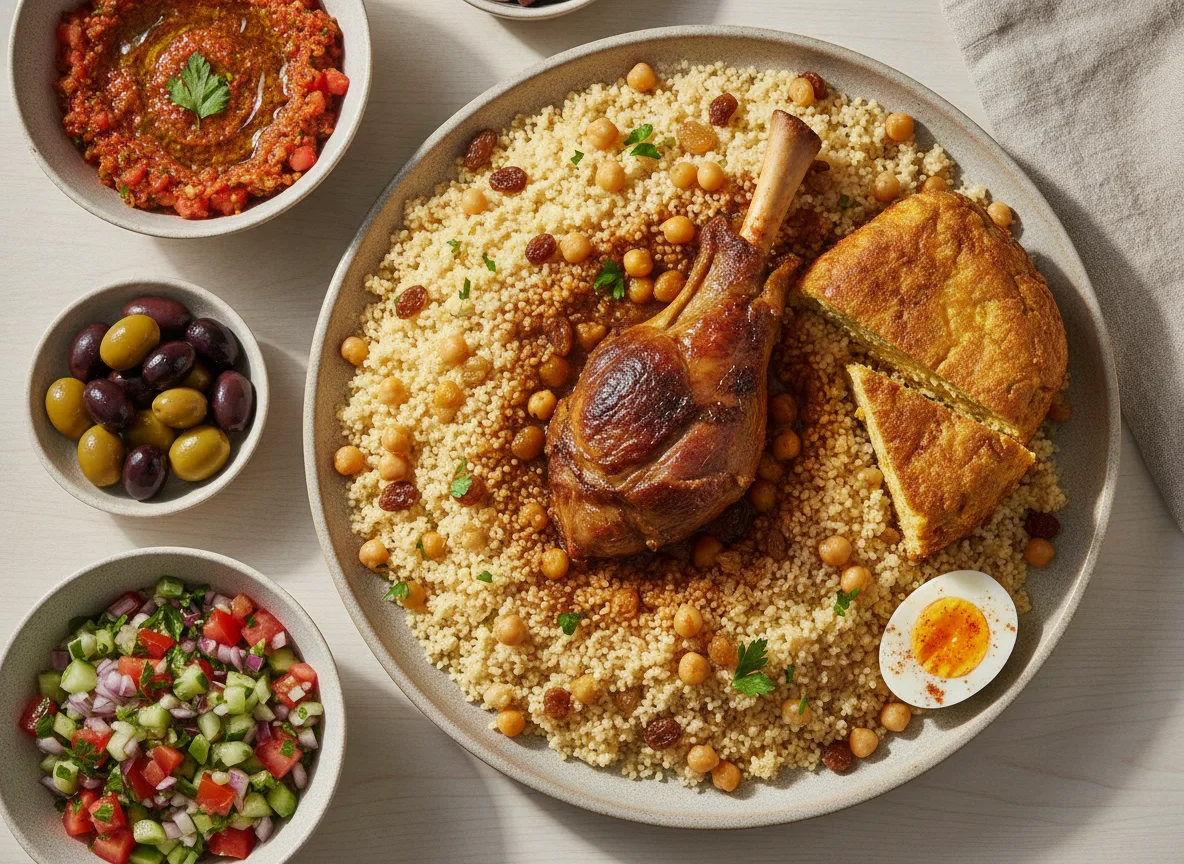 Tunisian Couscous with Lamb, Tajine, and Salads photo