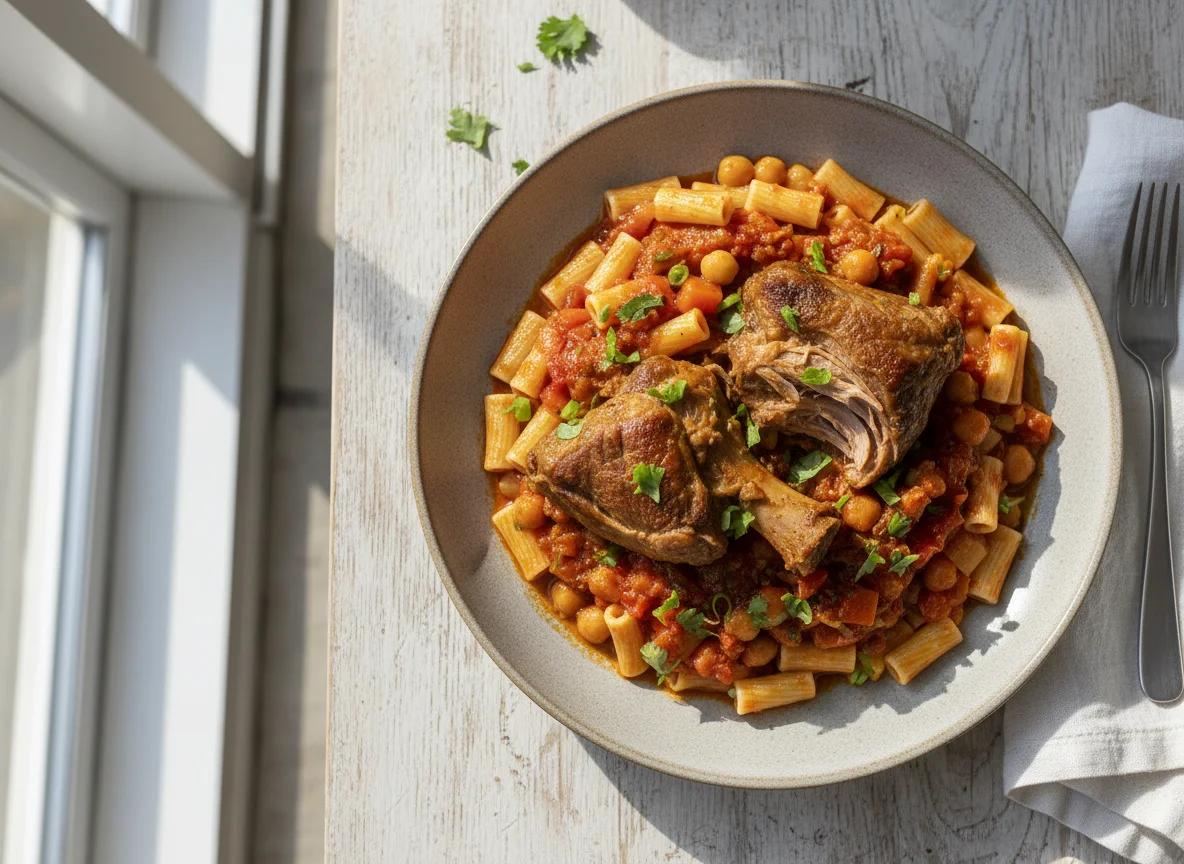 Tunisian Pasta with Lamb Stew photo