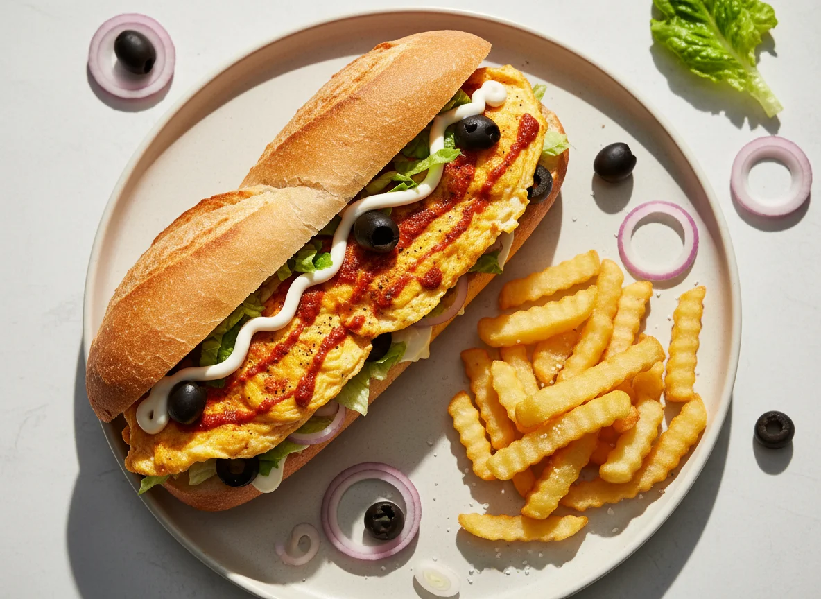 Tunisian Sandwich with Fries photo