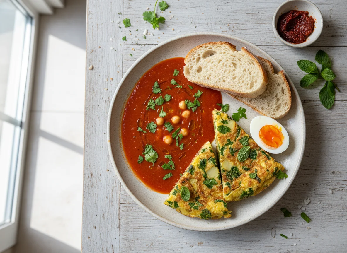 Tunisian Soup and Frittata Meal photo