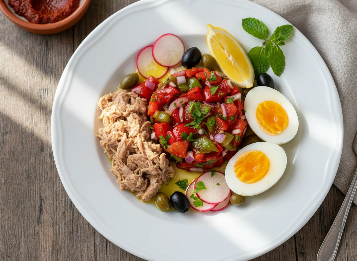 Tunisian Tuna, Eggs, and Mechouia Salad photo