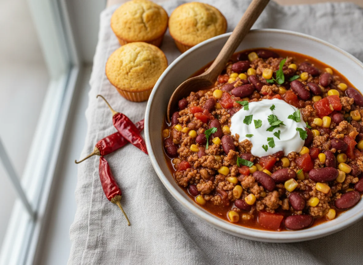 Turkey and Bean Chili with Corn photo