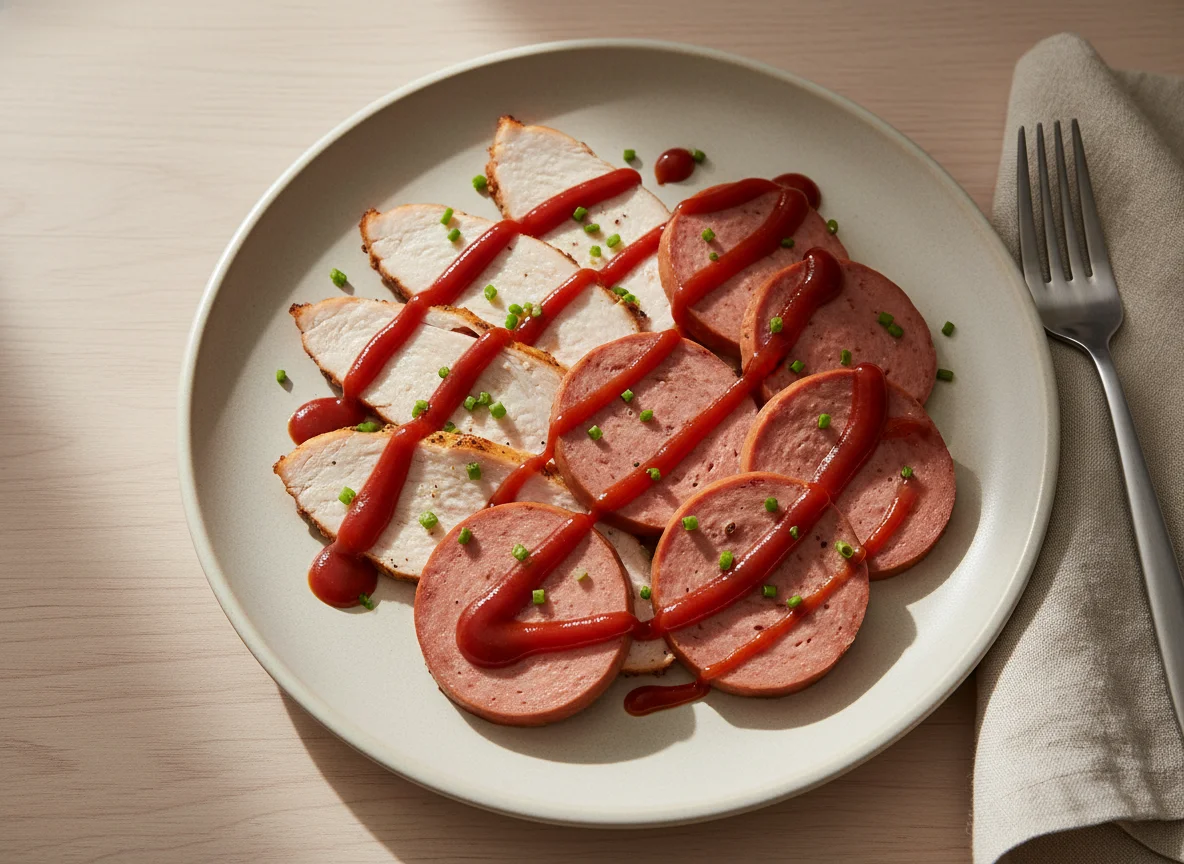 Turkey and Bologna with Sauce photo