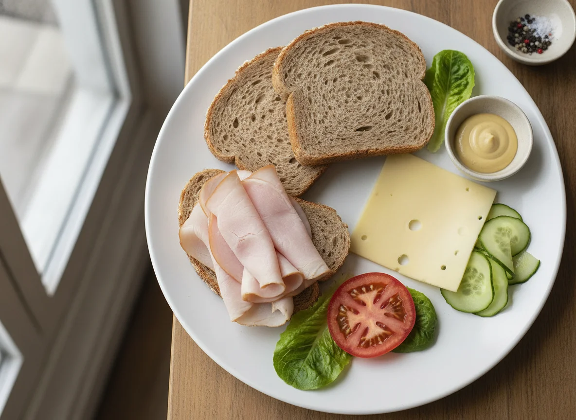 Turkey and cheese sandwich ingredients photo