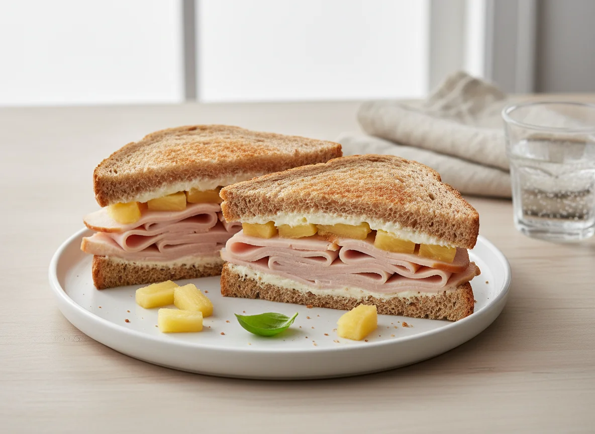 Turkey and Cream Cheese Sandwich with Pineapple photo