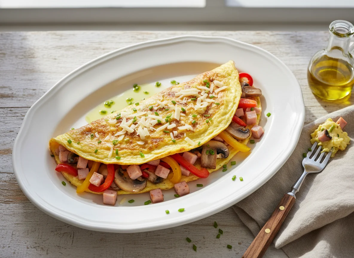 Turkey Ham and Vegetable Omelette photo