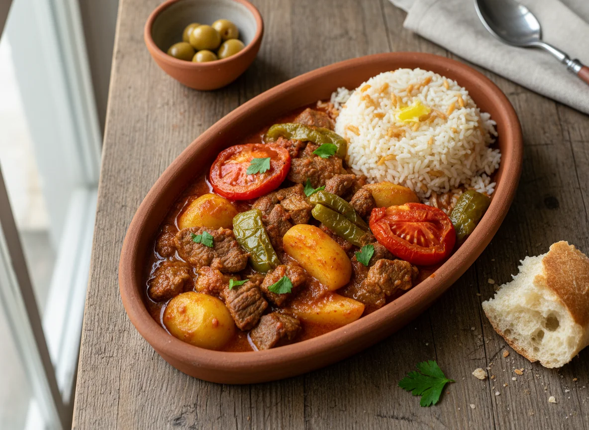Turkish Meat and Potato Stew with Pilaf photo
