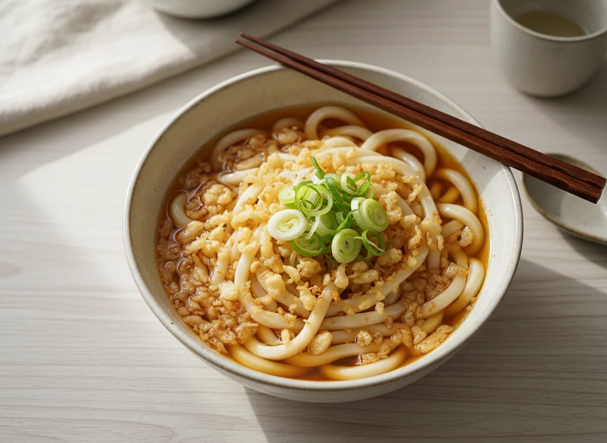 Udon Noodles with Tempura Bits photo