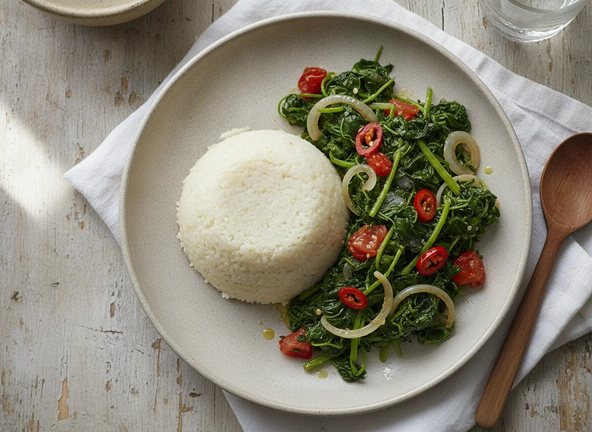 Ugali with Mchicha photo